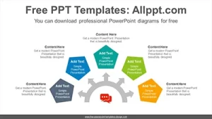 Semi-radial pentagram PowerPoint Diagram Template