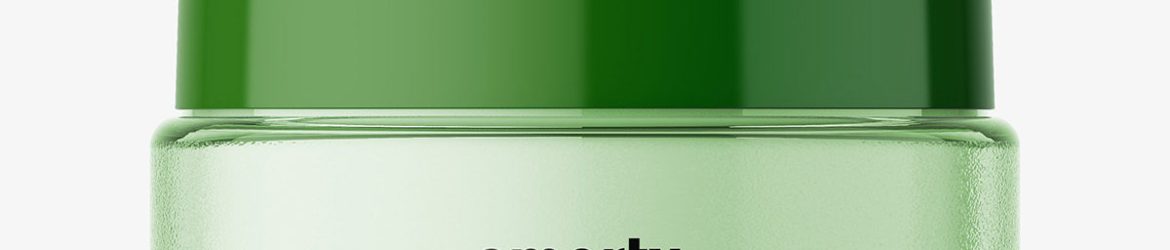 Semi transaprent cosmetic jar mockup