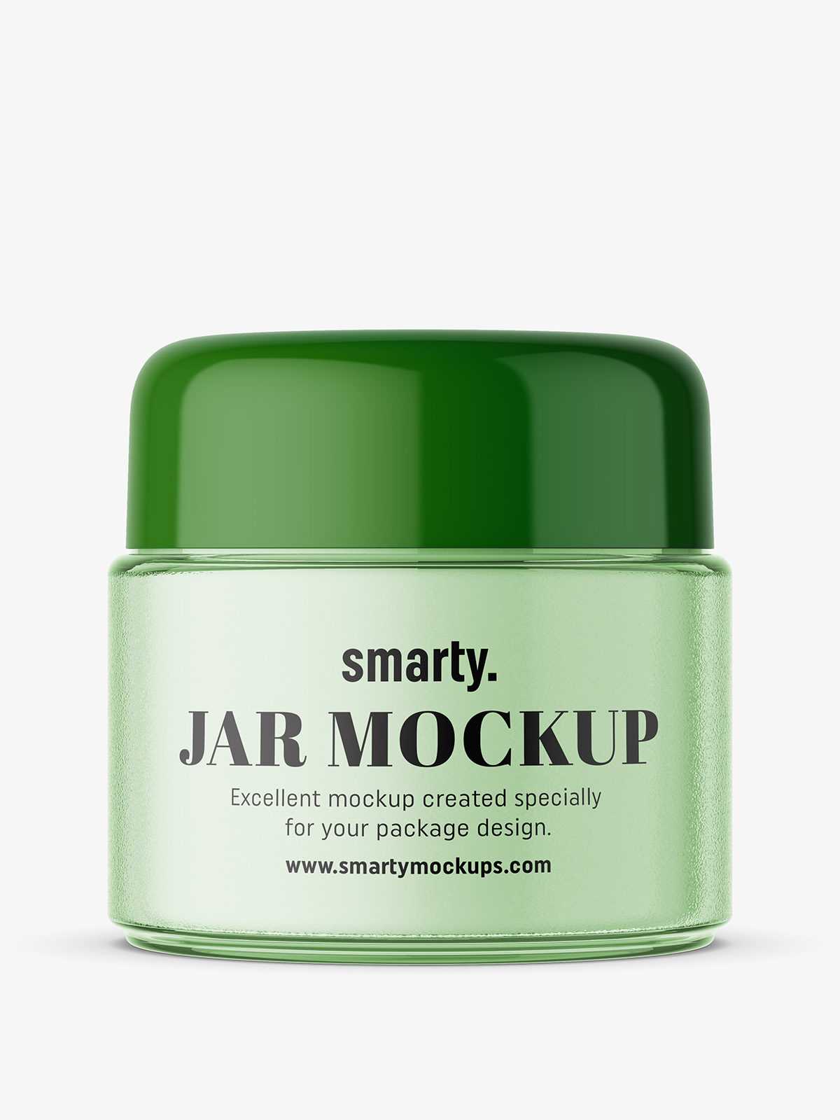 Semi transaprent cosmetic jar mockup