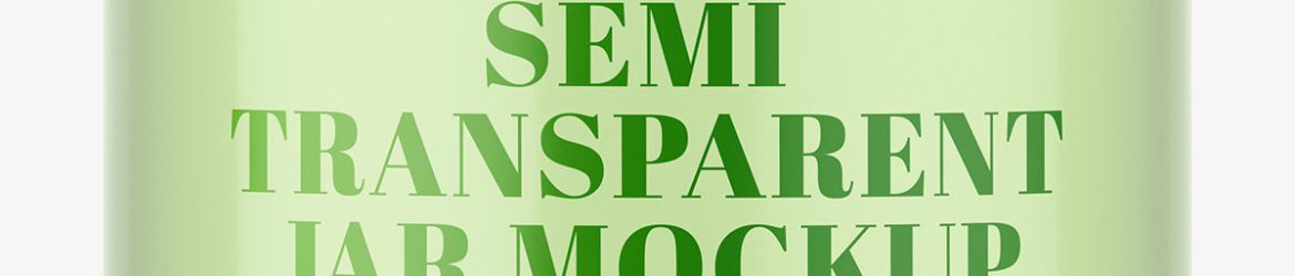 Semi transparent jar mockup