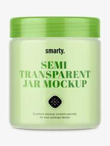 Semi transparent jar mockup