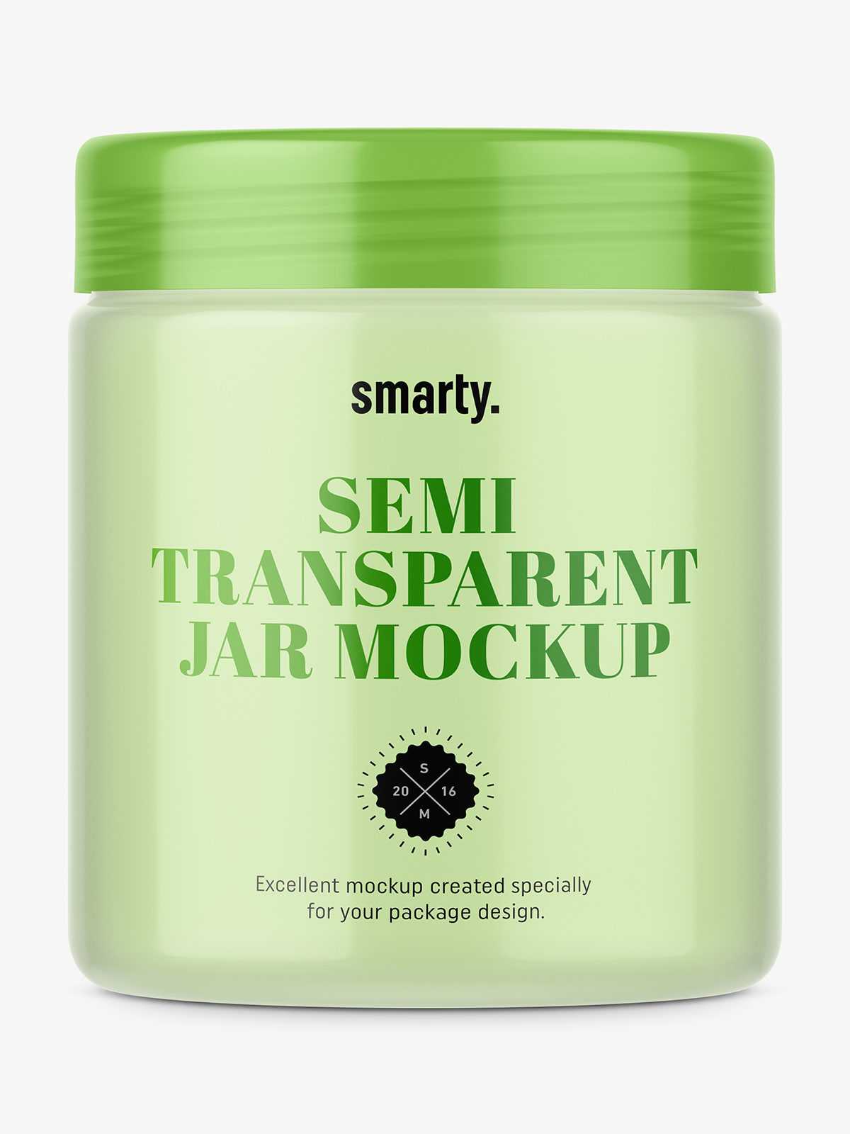 Semi transparent jar mockup