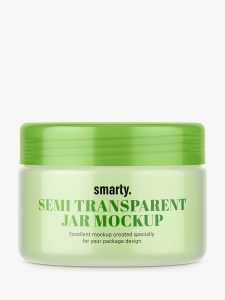 Semi transparent jar mockup