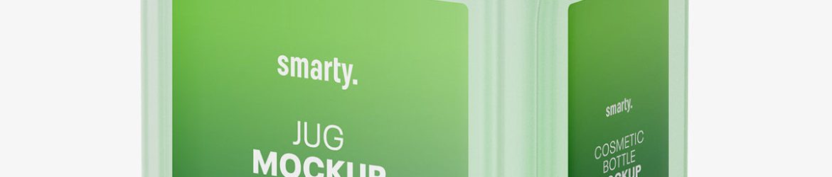 Semi transparent jug mockup