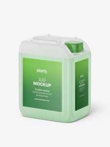 Semi transparent jug mockup