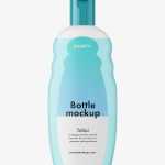 Semi transparent shampoo bottle mockup