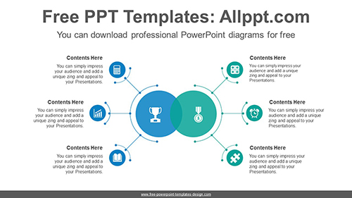 Semicircular one pair PowerPoint Diagram Template