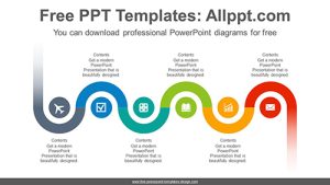 Serpentine semi-donut PowerPoint Diagram Template