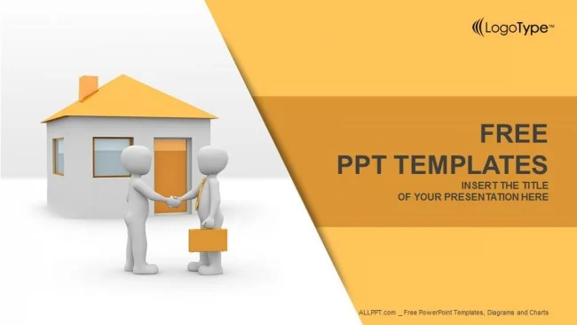 Shaking Hands with Real Estate Agent PowerPoint Templates