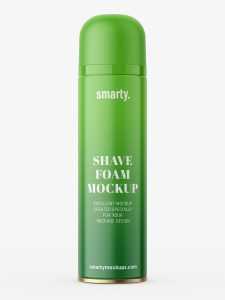 Shave foam bottle mockup