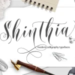 Shinthia Script Font - Fonte Grátis Shinthia Script Font
