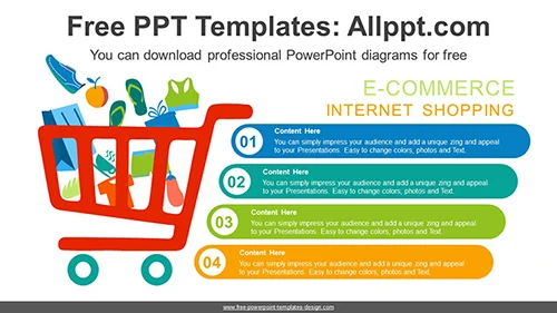 Shopping Cart Banner PowerPoint Diagram