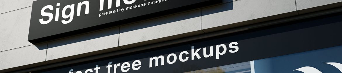 Sign with glass exposition mockup - Instant Download