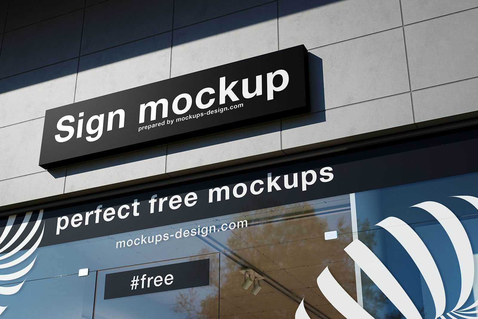 Sign with glass exposition mockup - Instant Download