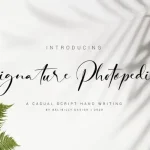 Signature Photopedia Script Font - Fonte Grátis Signature Photopedia Script Font