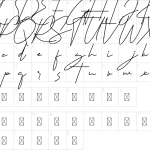 Mapa de caracteres da fonte Signaturex Font