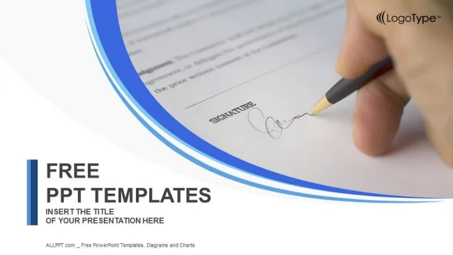 Signing a Document PowerPoint Templates