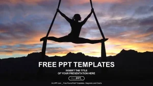 Silhouette of woman doing yoga PowerPoint Templates