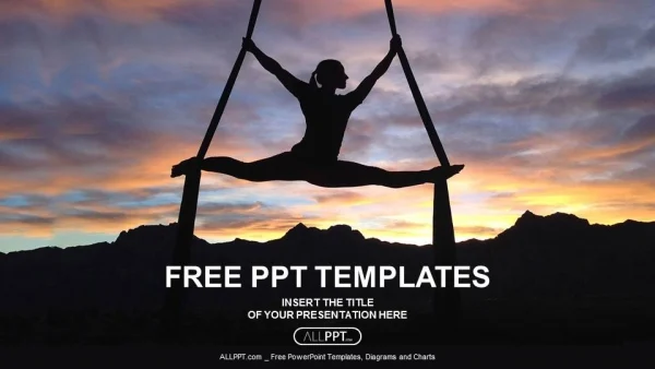 Silhouette of woman doing yoga PowerPoint Templates