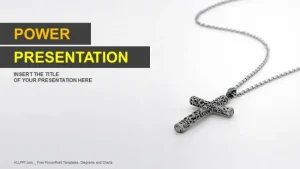 Silver Christian Cross PowerPoint Templates