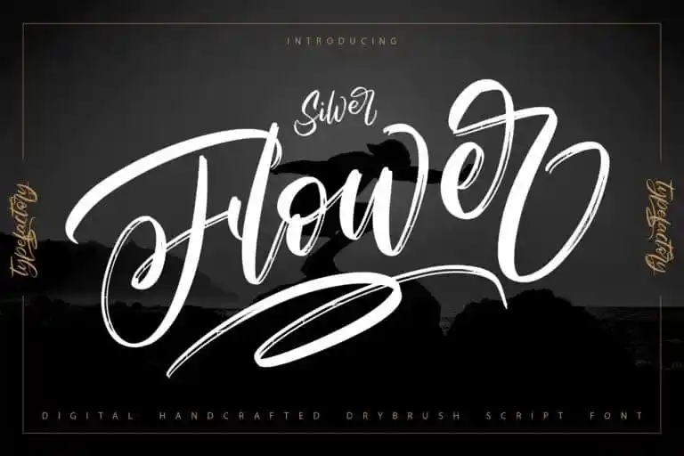 Silver Flower Brush Font