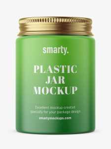 Silver lid glossy jar