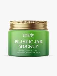 Silver lid glossy jar