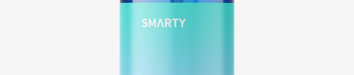 Simple bottle with mist spray mockup / blue