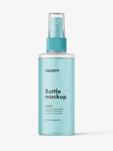 Simple bottle with mist spray mockup / frosted