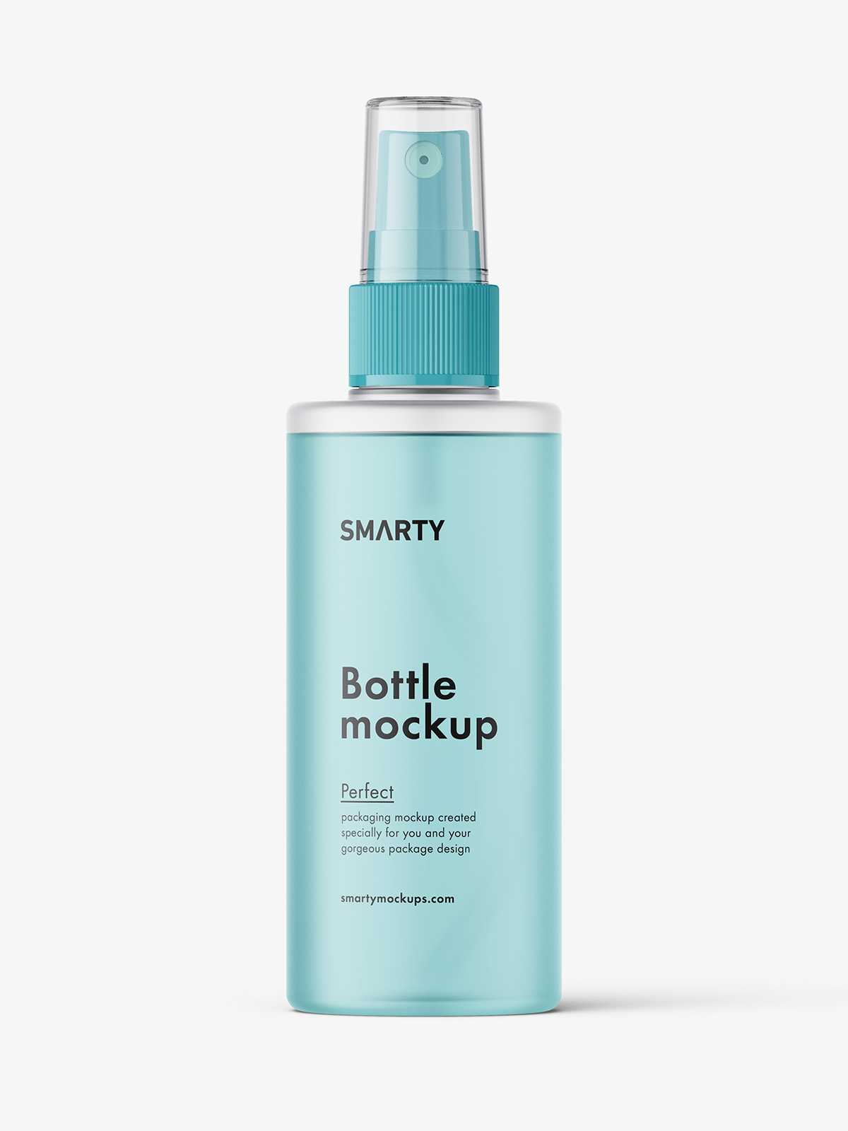 Simple bottle with mist spray mockup / frosted