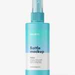 Simple bottle with mist spray mockup / matt