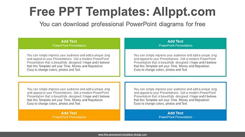 Simple color text-boxes PowerPoint Diagram Template