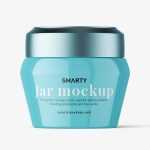 Simple cosmetic jar mockup / glossy