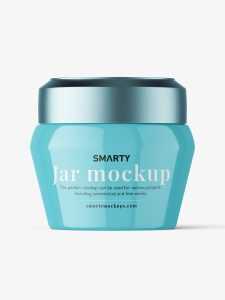 Simple cosmetic jar mockup / glossy