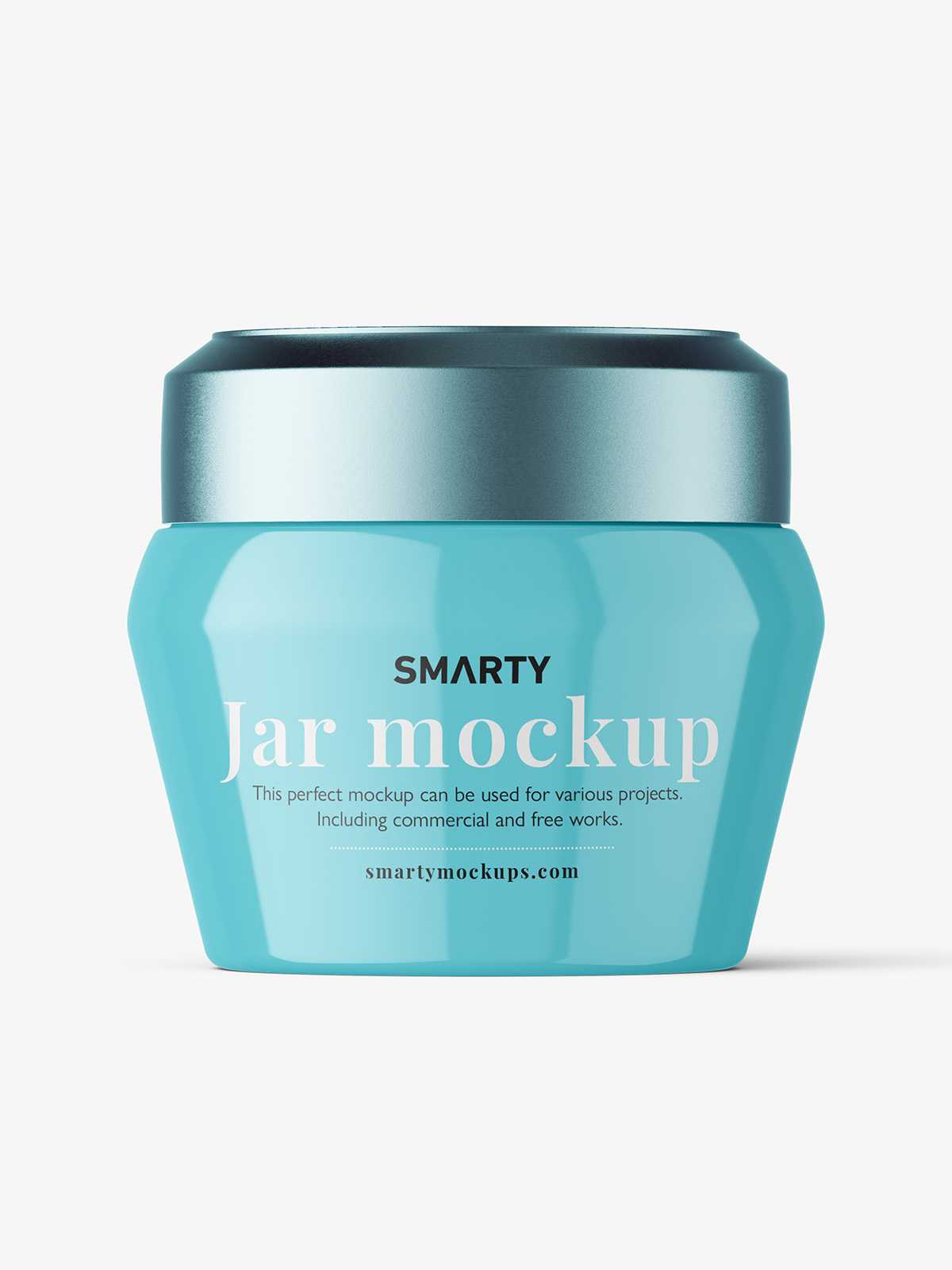 Simple cosmetic jar mockup / glossy