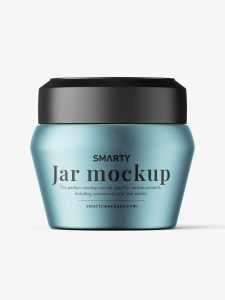 Simple cosmetic jar mockup / metallic