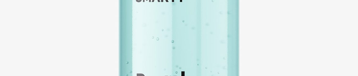 Simple cosmetic round bottle mockup / clear