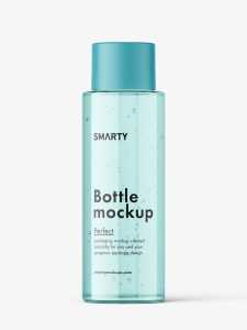 Simple cosmetic round bottle mockup / clear