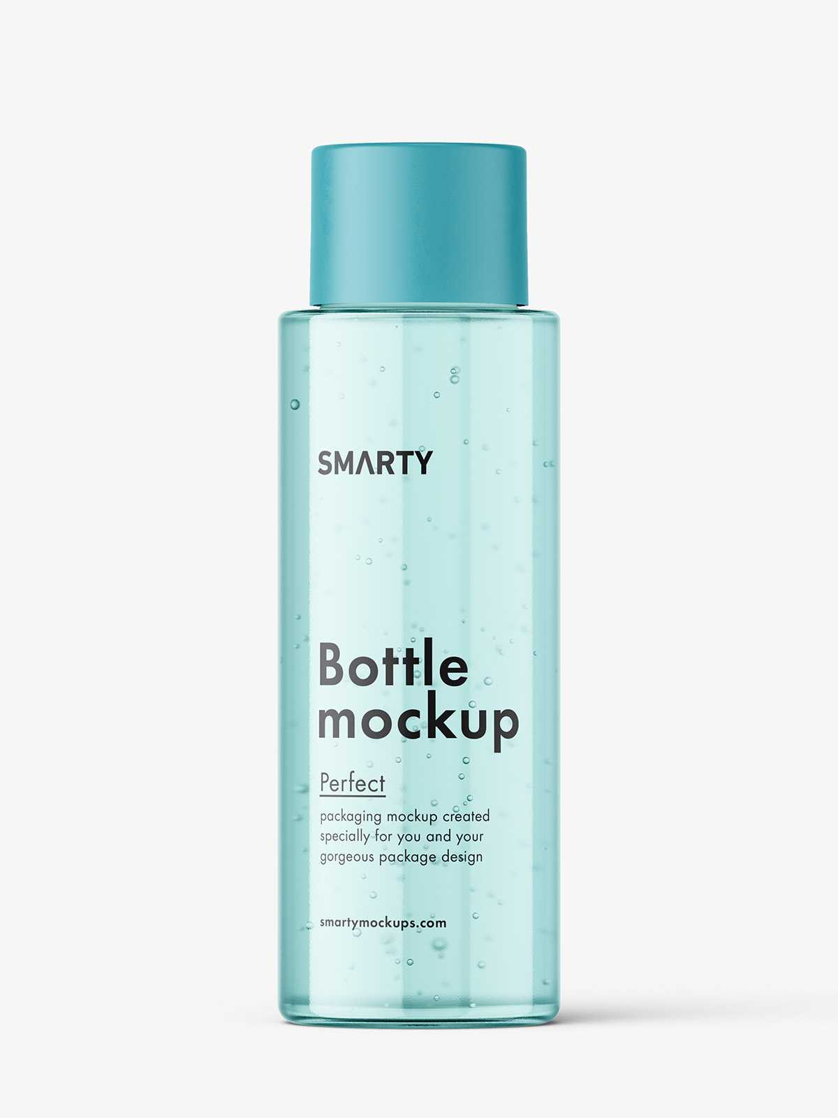Simple cosmetic round bottle mockup / clear