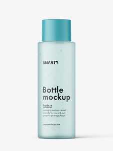 Simple cosmetic round bottle mockup / frosted