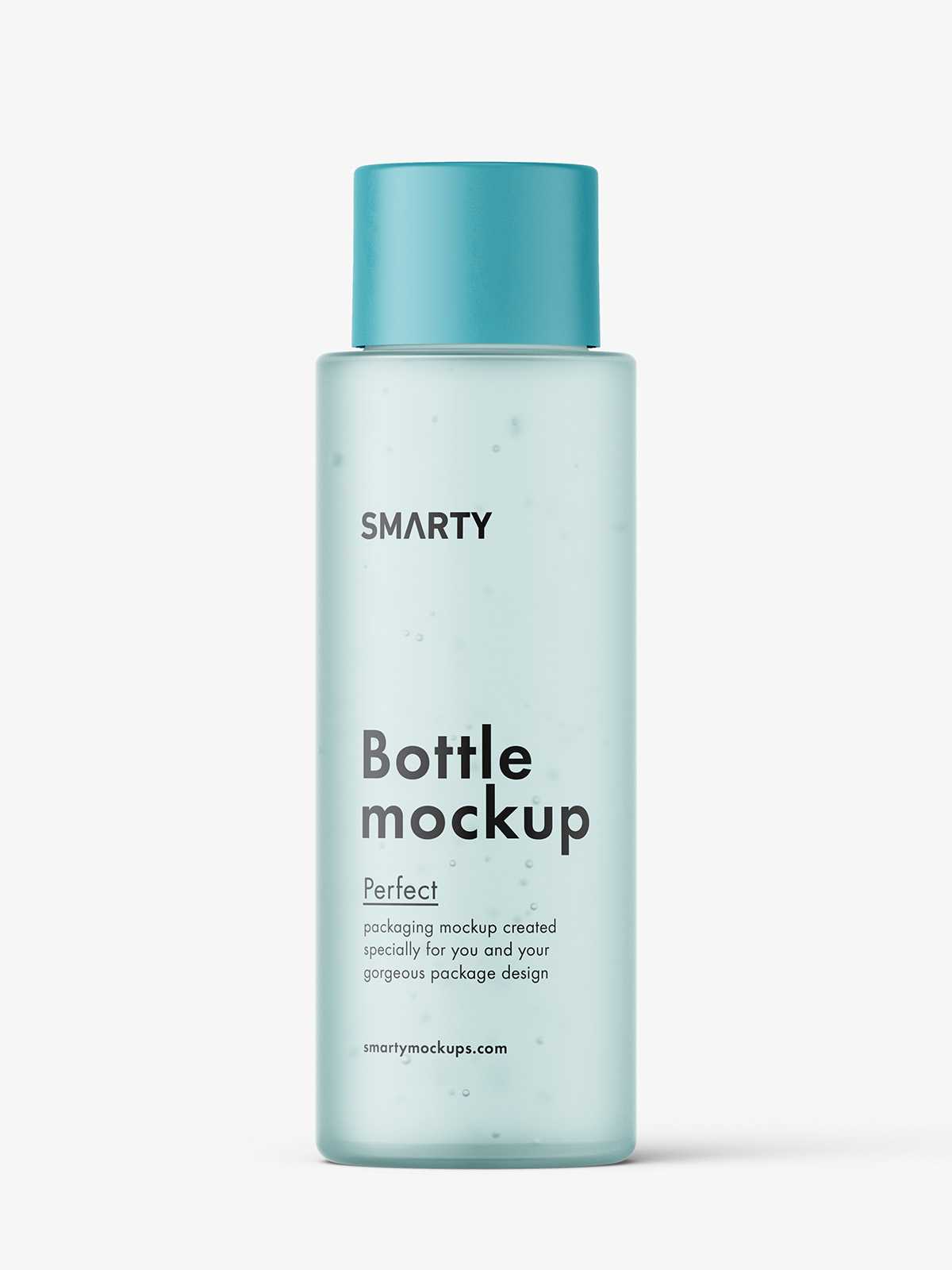Simple cosmetic round bottle mockup / frosted
