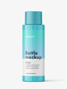 Simple cosmetic round bottle mockup / glossy