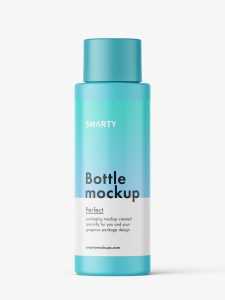 Simple cosmetic round bottle mockup / matt
