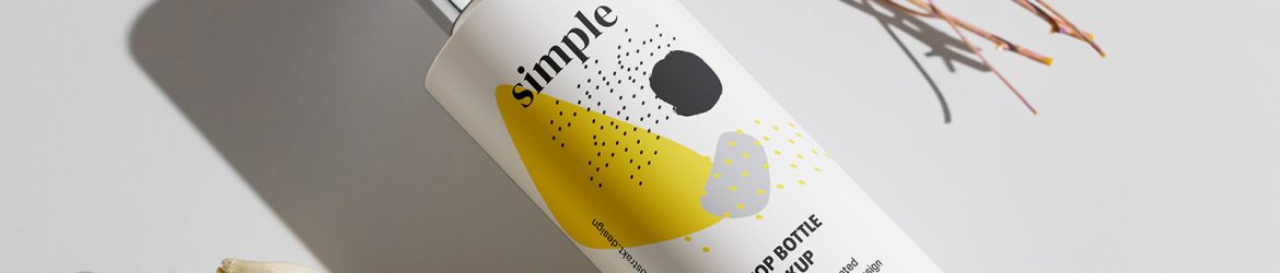 Simple disctop bottle mockup