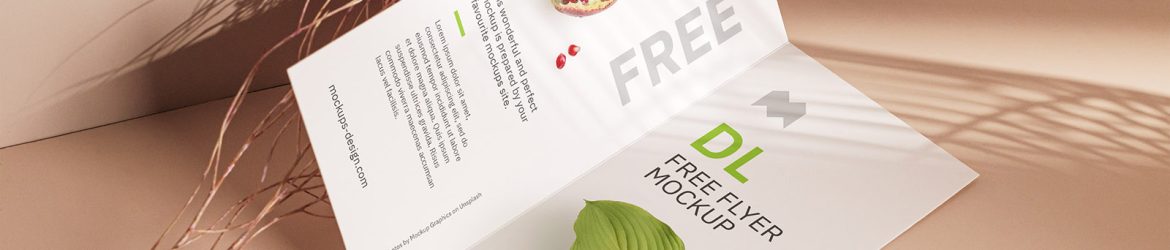 Simple DL bi fold flyer mockup