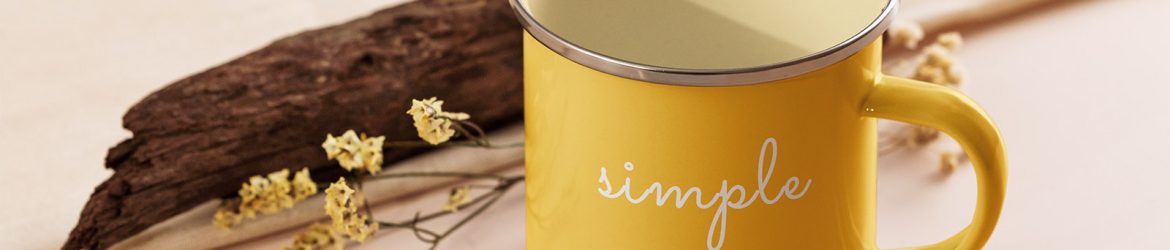 Simple enamel mug mockup