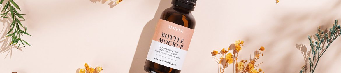 Simple essential oil bottle mockup