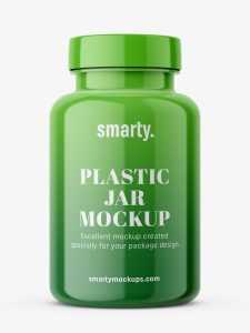Simple glossy jar mockup