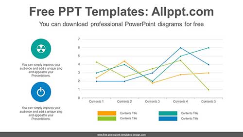 Simple Line Chart PowerPoint Diagram