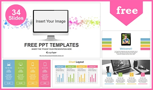 Simple Monitor PowerPoint Template